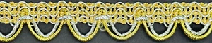 3/4" Metallic Gold & Silver Loop Fabric Fringe Upholstery Trim 12 Yards - Picture 1 of 1