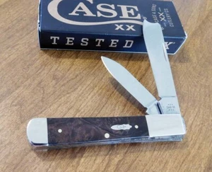 CASE XX 64058 RAZOR JACK POCKET KNIFE SMOOTH MAPLE BURL WOOD HANDLE 72005RAZ SS - Picture 1 of 5