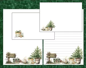 Papel de escribir cartas de Navidad y sobres / Camino a los regalos - Imagen 1 de 7