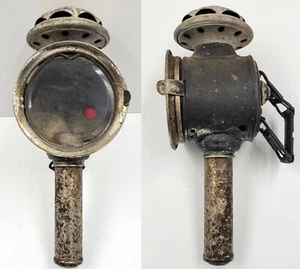 ANTIQUE French LUXOR CANDLE BICYCLE FRONT LIGHT Bike Cycle Lamp COMPLETE - Picture 1 of 10