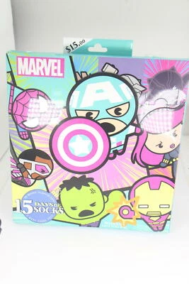 Womens Marvel Avengers 15 Days of Socks Advent Calendar Shoe Size 4-10 U30D - Image 1 of 2