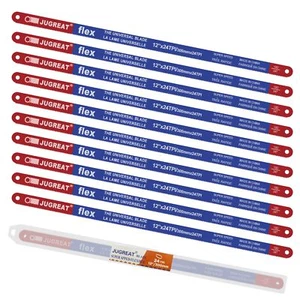 Hacksaw Replacement Blades (10 Pack) High Speed 24 TPI 12" Length Hack Saw Blade - Picture 1 of 7