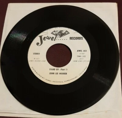 John Lee Hooker 45 Stand By Part 1 & Part 2 1977 Jewel 852 excellent - Image 1 of 2