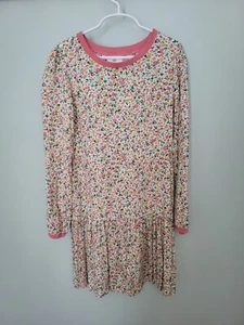 Hanna Andersson Girls Drop Waist Long Sleeve Printed Casual Dress 140 US 10 - Imagen 1 de 9