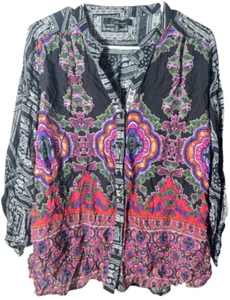 Calessa Damen-Bluse mit langem Rolltab-Ärmel Knopfaufknopf, Größe Medium (M) - Bild 1 von 5