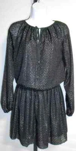 Michael Michael Kors Jacquardkleid Metallic Schwarz Größe XS 175 $ Neu mit Etikett - Bild 1 von 2