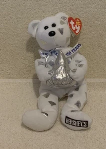 TY Beanie Babies Plush KISSES Hershey's Teddy Bear DOB 7-7-2007 NWT - Picture 1 of 3
