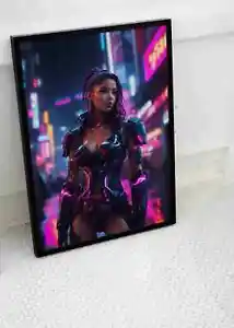 HOT SEXY CYBORG GIRL POSTER AI ROBOT FANTASY ADULT EROTIC CYBERPUNK -A2 A1 SIZE - Picture 1 of 1