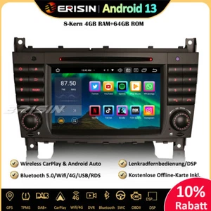 DAB+Android 13 Autoradio GPS CarPlay DSP Mercedes Benz CLC/G/C Klasse W203 W463 - Bild 1 von 16