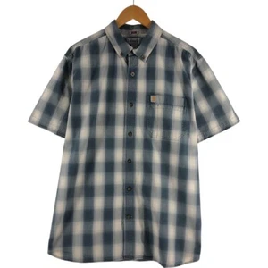 Carhartt RELAXED FIT Check Pattern Button-down Short Sleeve Work Shirt Men's... - Picture 1 of 8
