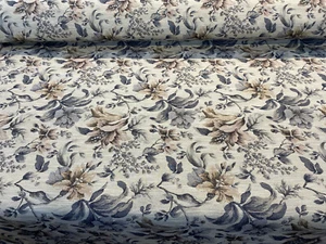 Riverside Aubusson Floral Tapestry Beige Upholstery Fabric By The Yard  - Picture 1 of 7
