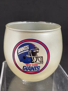 Copa de vino vintage New York Giants sin tallo acabado metálico plateado imperfecto - Imagen 1 de 9