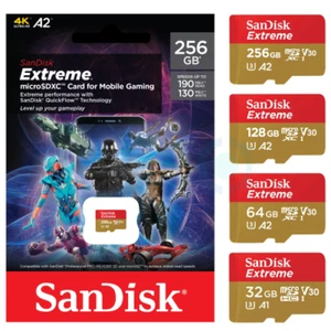Karta pamięci SanDisk Extreme 4K microSD GAMING 32GB 64GB 128GB 256GB micro SD - Zdjęcie 1 z 6