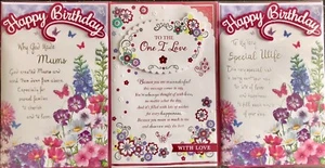 FABULOUS LARGE X LARG BIRTHDAY 3D CARD 8 PAGES ~CHOICE OF DESIGN AND TITLE - Picture 1 of 23