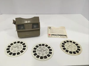Vintage Gaf View-Master Viewer 1970's Brown GAF Corporation Made In USA 3 Reels - Picture 1 of 8