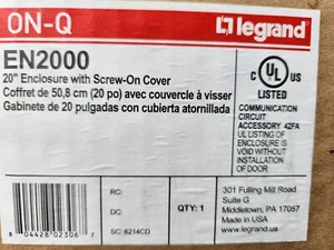 Carcasa Legrand ON-Q EN2000 20" con cubierta atornillable - Imagen 1 de 1
