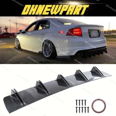 For Acura TL 2004-08 Carbon Fiber Rear Lip Bumper Diffuser Spoiler Shark 5Fin DP Foto 1 de 4
