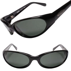 Embellished Temple Genuine Vintage Y2K Vibe Wrap Oval Black Sunglasses - Picture 1 of 3