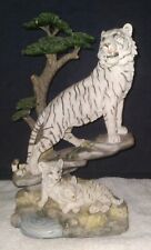 White Siberian Tiger & Cubs Family  Group by Montefiori Collection 12"Hx 7 1/2"L