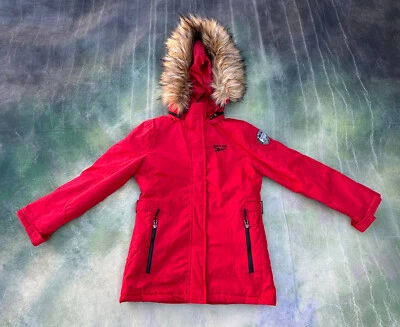 Vintage Reebok Red Hooded Winter Jacket Size Girls M (10-12). - Image 1 of 4