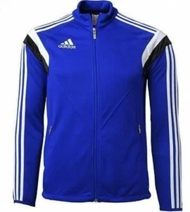 NWT$60 Adidas Youth Full-Zip Track Jacket Blue Size L G89314 - Picture 1 of 5