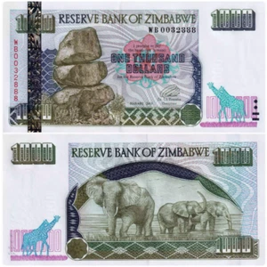 2003 ZIMBABWE 1000 DOLLARS BANKNOTE CURRENCY UNC - Picture 1 of 1