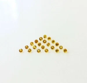 AAA Quality Natural Citrine 2mm Round Shape Faceted Cut Loose Gemstone 25 Pcs - Picture 1 of 7