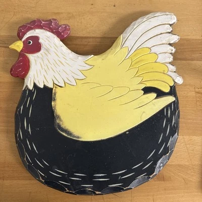 Wooden Lazy Susan Country Kitchen Chicken/Hen Condiment Server - Rotates - Image 1 of 4