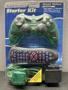 NEW GREEN InterAct Starter Kit for PlayStation 2 PS2 CONTROLLER + DVD REMOTE CON - Picture 1 of 8