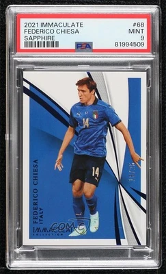 2021 Panini Immaculate Sapphire /25 Federico Chiesa #68 PSA 9 MINT - Image 1 of 2