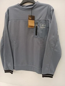 NEW Crosshatch Long Sleeve Sweatshirt Front Zip Pocket Mens size Large P2P 23" - Picture 1 of 21