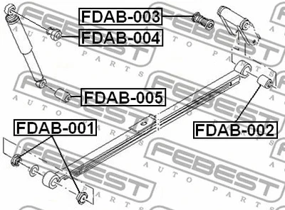 FEBEST 2015-2016 Ford Transit Bush, Leaf Spring FDAB-003 - Image 1 of 2