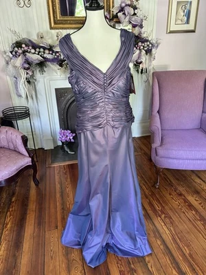 JS Collections NWT Womens Irridescent Shimmer Evening Dress PURPLE Size 12 - Image 1 of 4