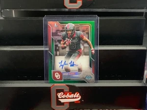 2025 Bowman Chrome U 1st TRUE GREEN /99 AUTO Taylor Tatum, Oklahoma Sooners - Picture 1 of 1