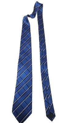 Gravata masculina Adolfo padrão geométrico preta, azul, branca - 94964 - Imagem 1 de 4