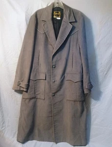 Vintage Pioneer Wear Corduroy Duster Coat Trench Mens Size 40 Gray Western 80's - Picture 1 of 17
