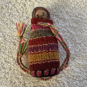 Adorno navideño vintage para muñeca Perú tapiz peruano artesanal 3,5 pulgadas - Imagen 1 de 9
