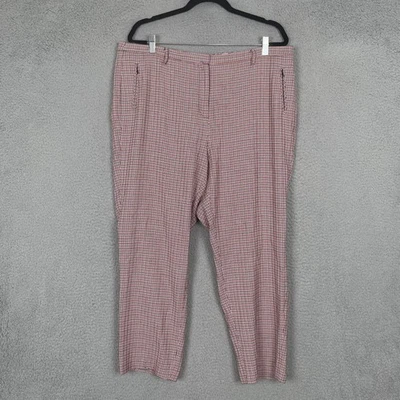 Pantalones Worth New York para mujer 16 rojos negros blancos pantalones de algodón elástico a cuadros Foto 1 de 4