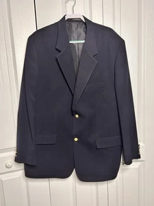 L.L. Bean Herren Maritim Sport Mantel Blazer Jacke 52 L Navy Blau Bronze Goldknopf - Bild 1 von 12