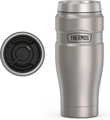 THERMOS Stainless King Vacuum-Insulated Travel Tumbler, 16 Ounce, Matte Steel - Image 1 of 4
