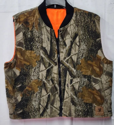 Bob Allen Camo/Orange Reversible Hunting Vest Size Large VGUC! Realtree Harwood - Image 1 of 4