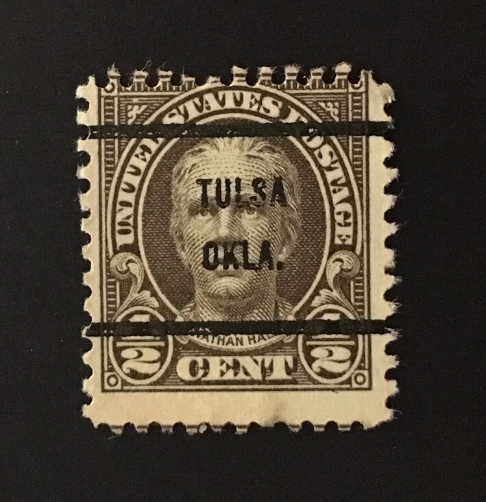 Tulsa, Oklahoma Type 61 Precancel - ½ cent Nathan Hale - U.S. #551 - OK - Image 1 of 1