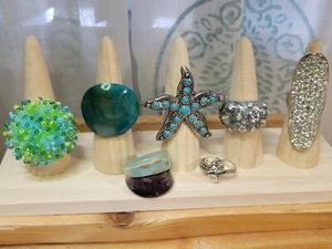 Mermaid Core Coastal Beach Theme Costume Jewelry Ring Bundle Includes Lia Sophia - Picture 1 of 24