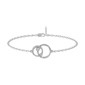10k White Gold Lab Grown Diamond Fashion Bangle Bracelet 7" Holiday Gift - Picture 1 of 5