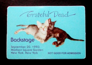 Grateful Dead Backstage Pass New York NY MSG 9/20/93 9/20/1993 Cat Kitten Pets - Picture 1 of 2