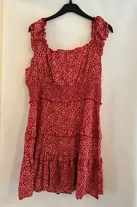 Women's Ladies Burgundy Floral Casual Beach Dress - Picture 1 of 2
