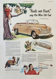 Pubblicità d'epoca Ford fuoristrada 1947 dice il vecchio gufo saggio - Foto 1 di 1