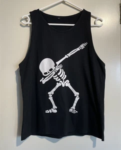 Skeleton Doing The Dab Singlet Tank Top Black Size Small Mens Teens Halloween - Picture 1 of 6