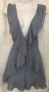 Keepsake Romper Blue Sleeveless Ruffle Flare Trim Size Xs New No Tags - Picture 1 of 11
