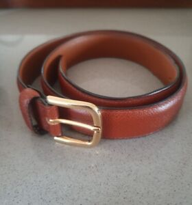 Henry Bucks Tan Leather Belt Sz 32 Made In Italy Excellent Condition Barely Used